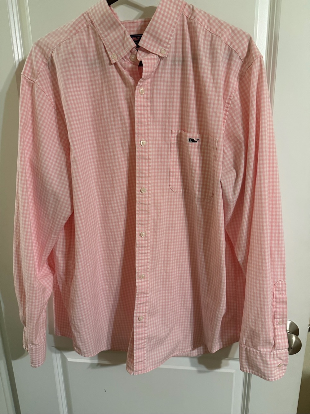 Vineyard Vines Men's Light Pink Gingham Button-Down Shirt